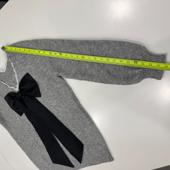 Commense Lace Trim Bow-Decor Draped Oversized Sweater NWT, Size S - Picture 14 of 17